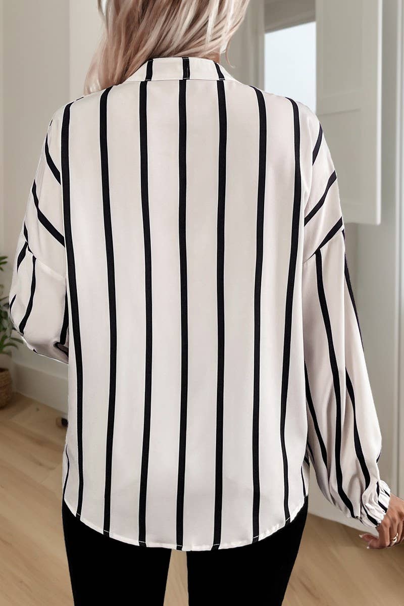 CWTSTL2791_AUTUMN AND WINTER STRIPED PRINT SHIRT