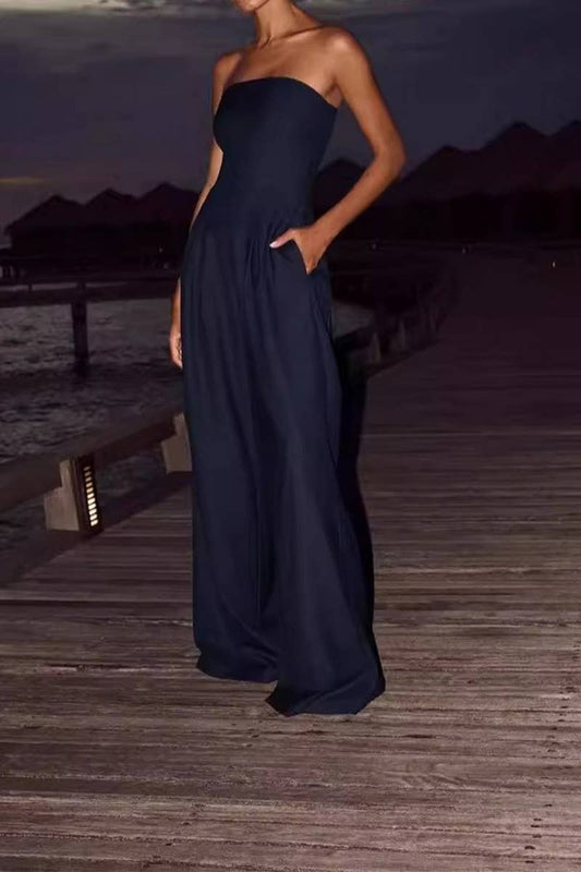 CWSJS1602_CASUAL BACKLESS SLIM FIT JUMPSUIT