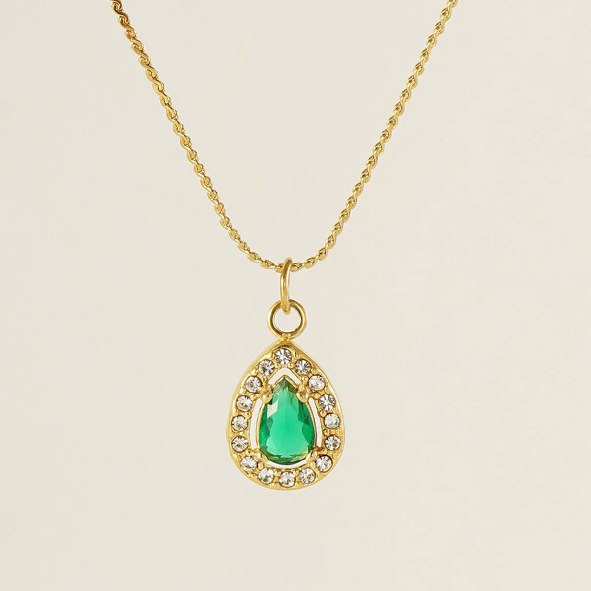 STAINLESS STEEL ZIRCON HEART PENDANT NECKLACE_CWAJE0682