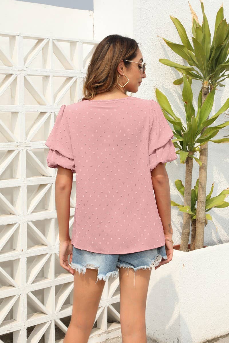 CWTBLS0811_LOOSE CASUAL VACATION T-SHIRT