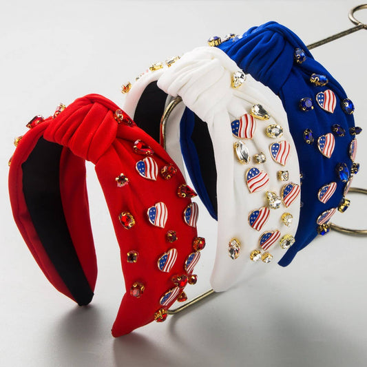 4TH OF JULY NEW LOVE FLAG PERSONALIZED HEADBAND_CWAHA1259