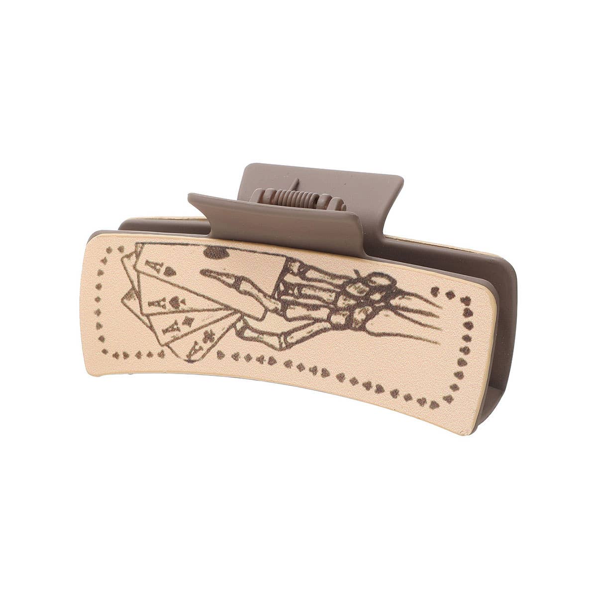 Western Bull Print Leather Hair Claw for Women