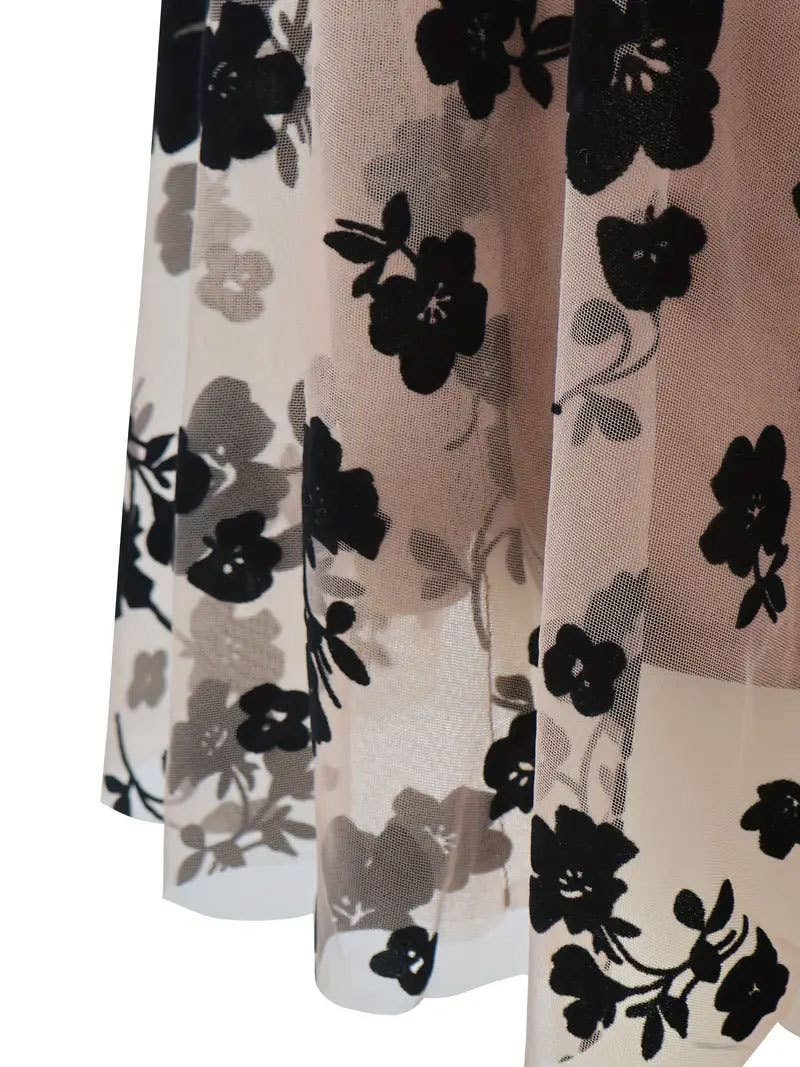 Flocking gauze half skirt_CWBSS0168