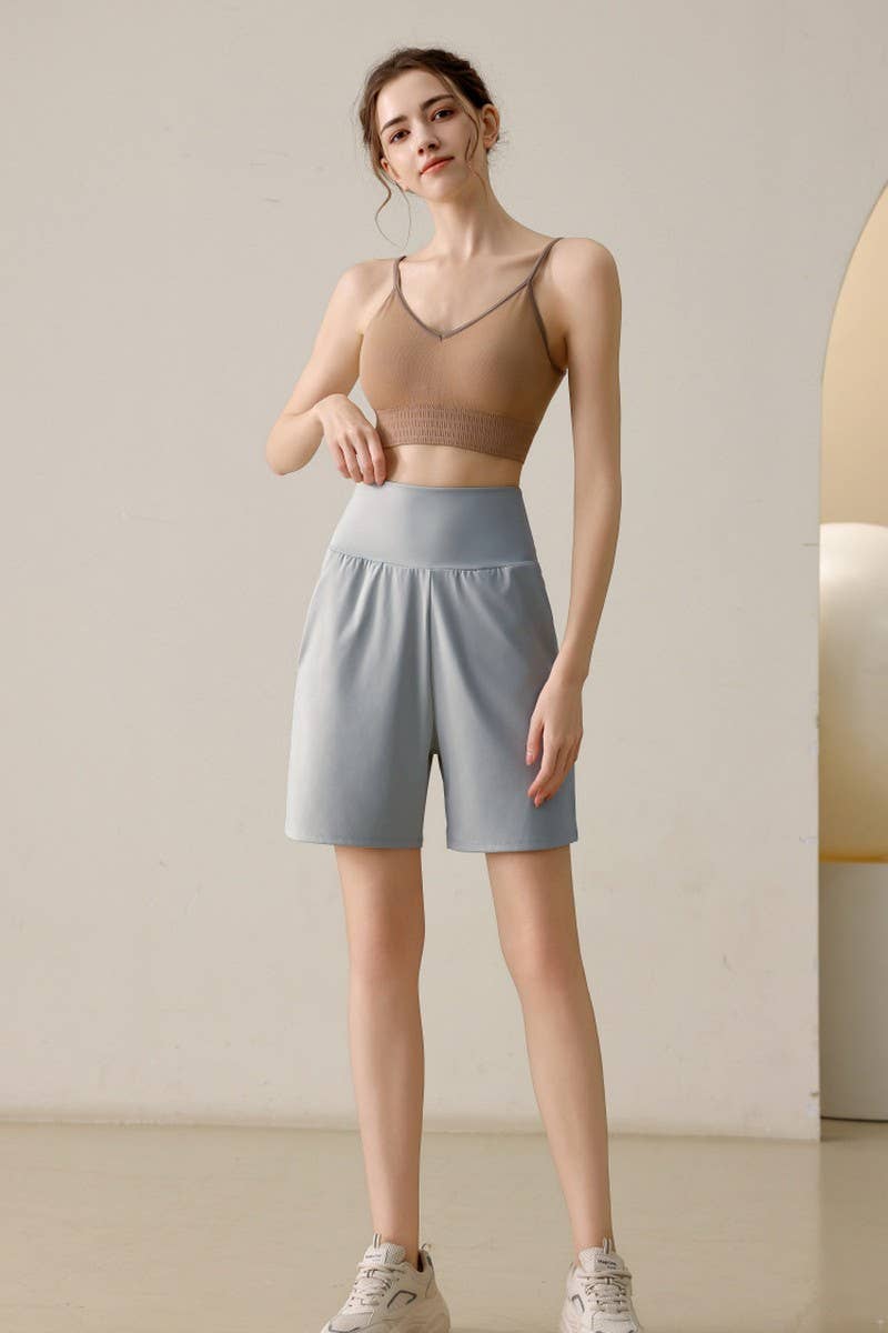 CWBSP0224_HIGH WAISTED YOGA CASUAL SPORTS SHORTS