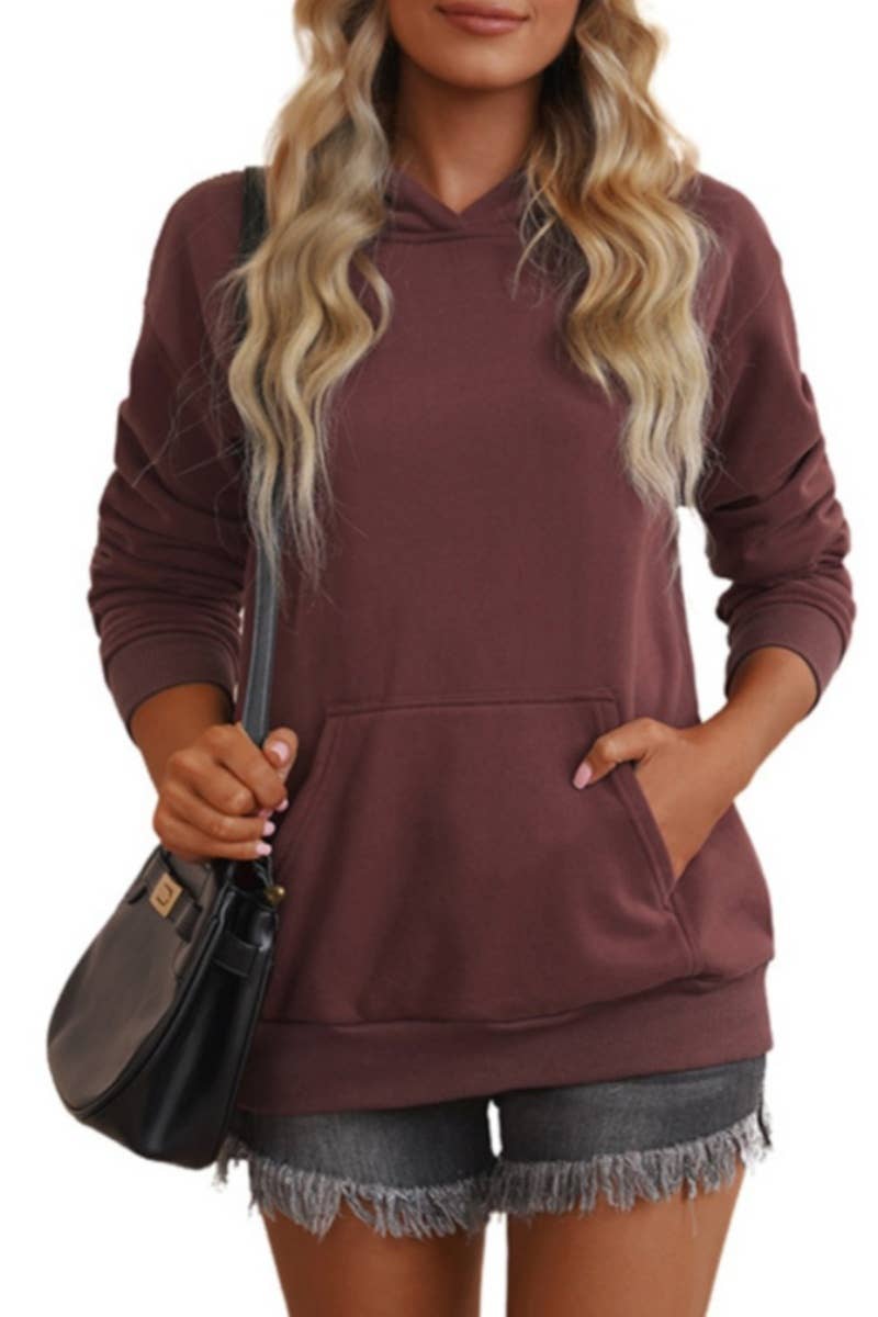 CWOHOL1040_FALL HOODED LONG-SLEEVED HOODIE WITH POCKET