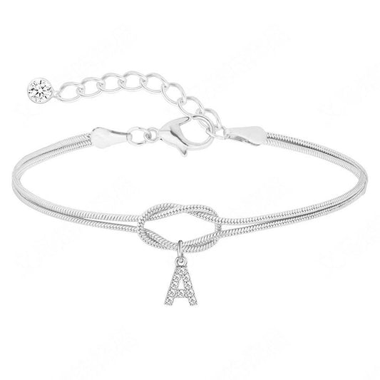 26-letter knotted snake bone zircon bracelet