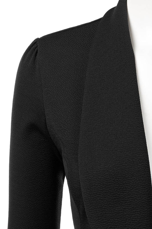 CWOBL089_Casual Work 3/4 Sleeve Open Front Blazer