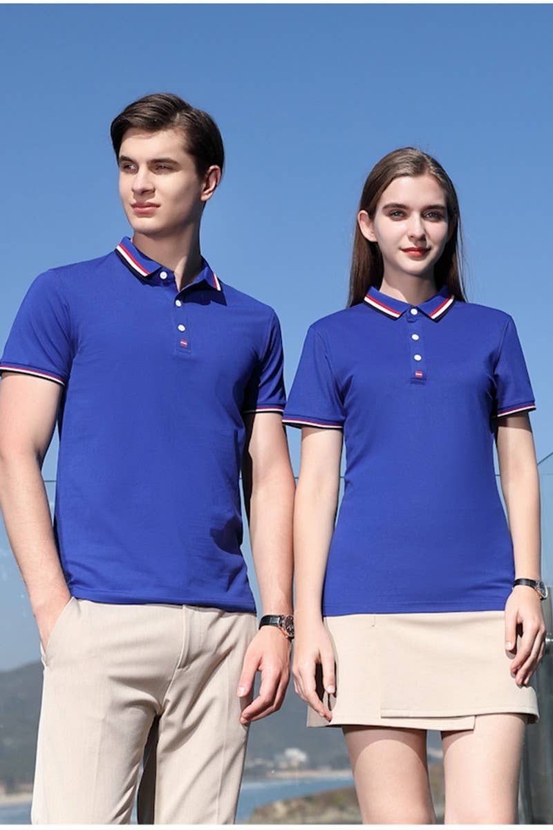 CWTBLS02445_LAPEL POLO SHIRT SHORT SLEEVE CASUAL TOP