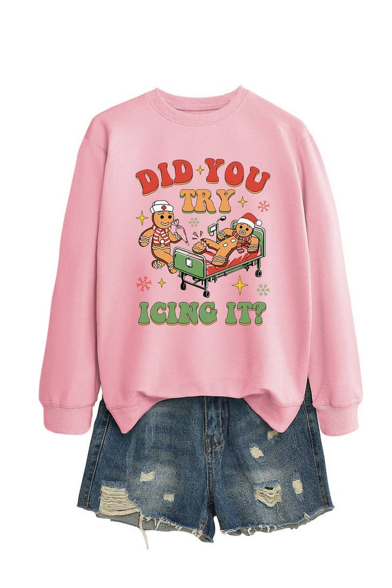 CWTBLL01331_FUNNY CHRISTMAS GRAPHIC LONG SLEEVE SWEATSHIRT