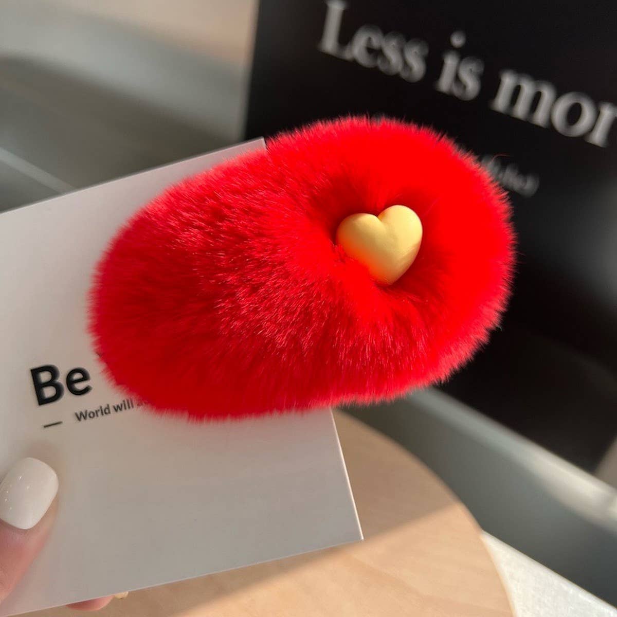 DESIGN PERSONALITY CUTE PLUSH GIRL LOVE HAIR CLIP
