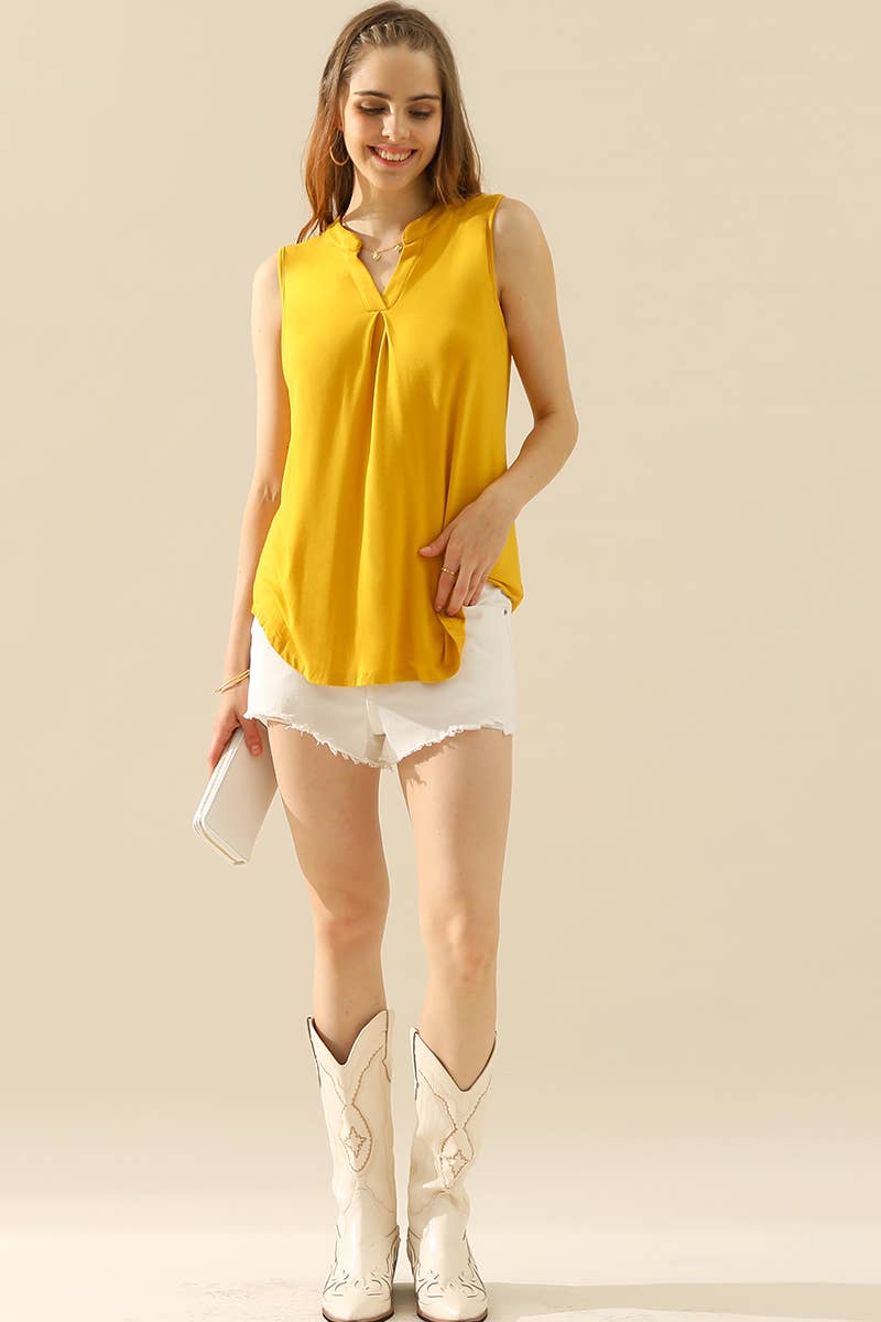 CWTTSL192_JOHNNY COLLARS SLEEVELESS BLOUSE SHIRTS TOPS