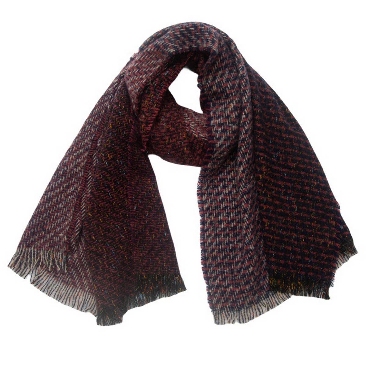Fringe Patchwork Scarf ? Unisex Winter Shawl Wrap