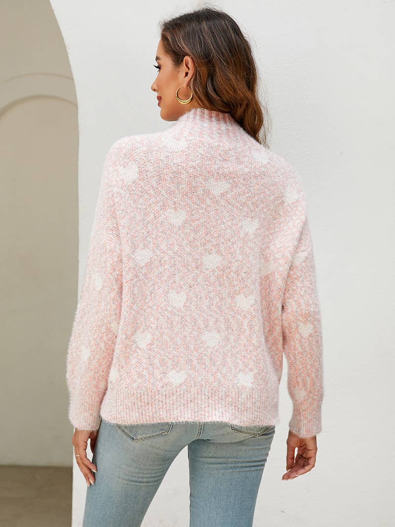 Chenille Love half turtleneck loose knit