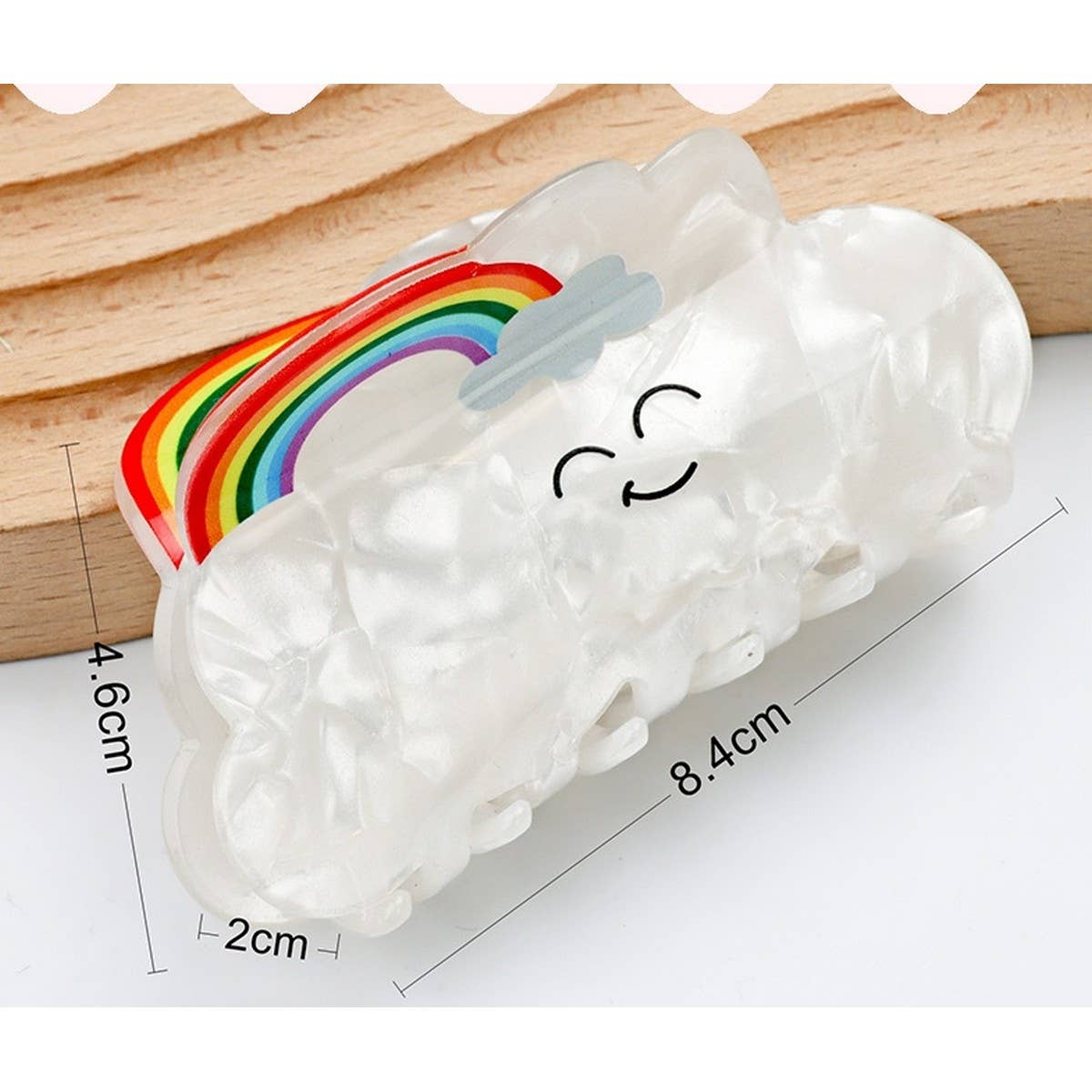 CWAHA1392_WHITE CARTOON SERIES HAIR CLAW CLIP
