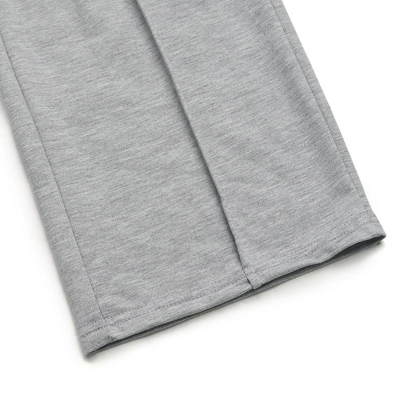 Elastic high-waisted straight-leg sweatpants