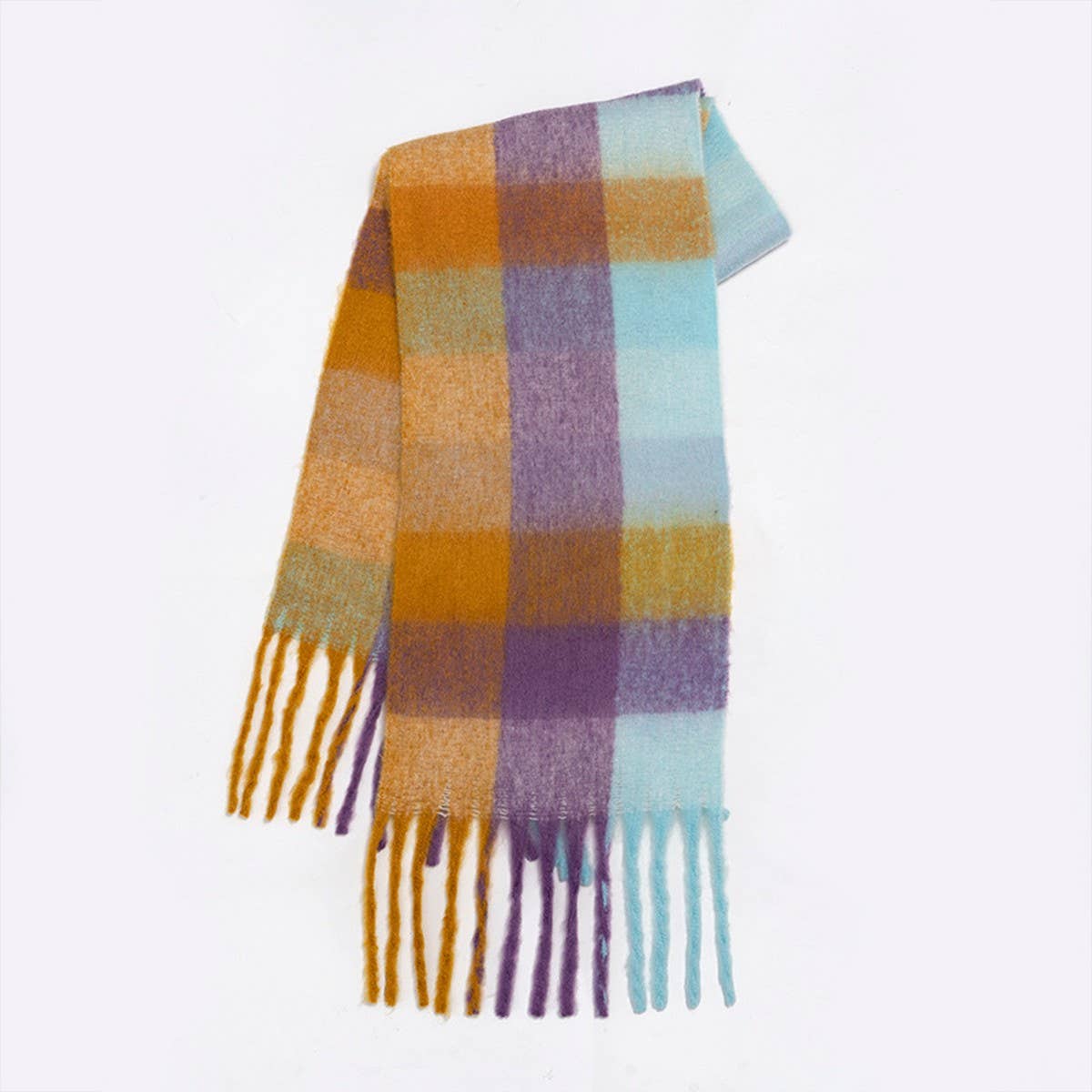 Rainbow Tassel Faux Cashmere Scarf for Winter_CWASC2360