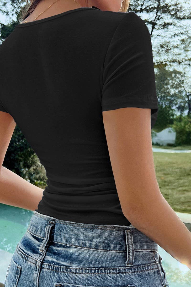 CWTTS1295_LEOPARD PRINT STAR KNITTED SHORT-SLEEVED T-SHIRT