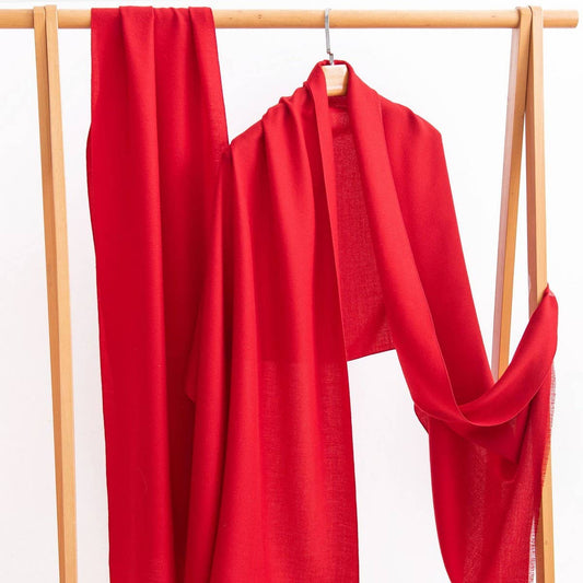 CWASC2727_SPRING AND SUMMER COMMUTING RED SCARF SHAWL