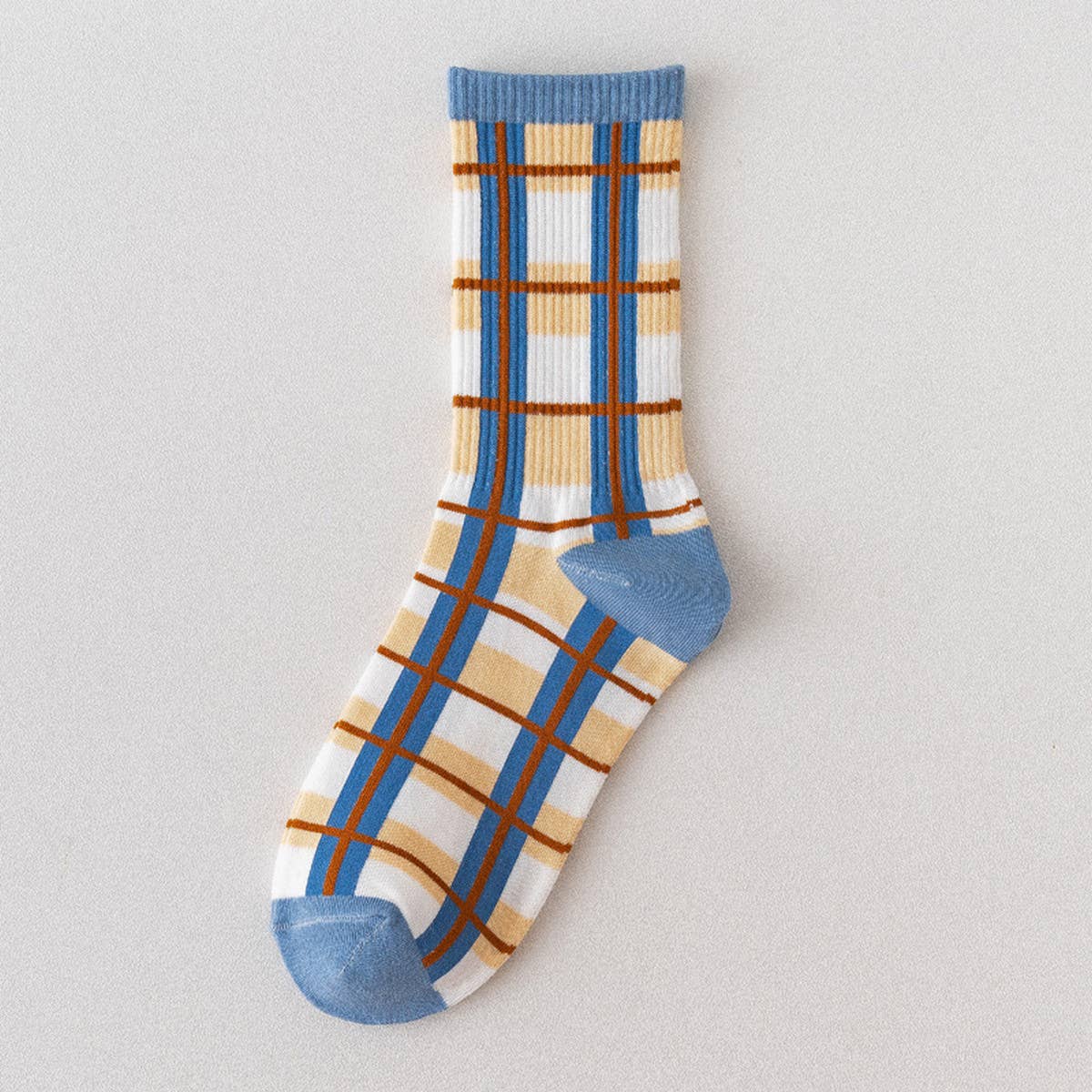 NEW CUTE BLUE PLAID SOCKS
