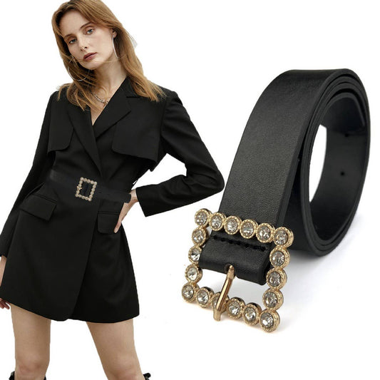 NEW FASHION WOMEN'S DIAMOND PIN BUCKLE BELT_CWABE0702