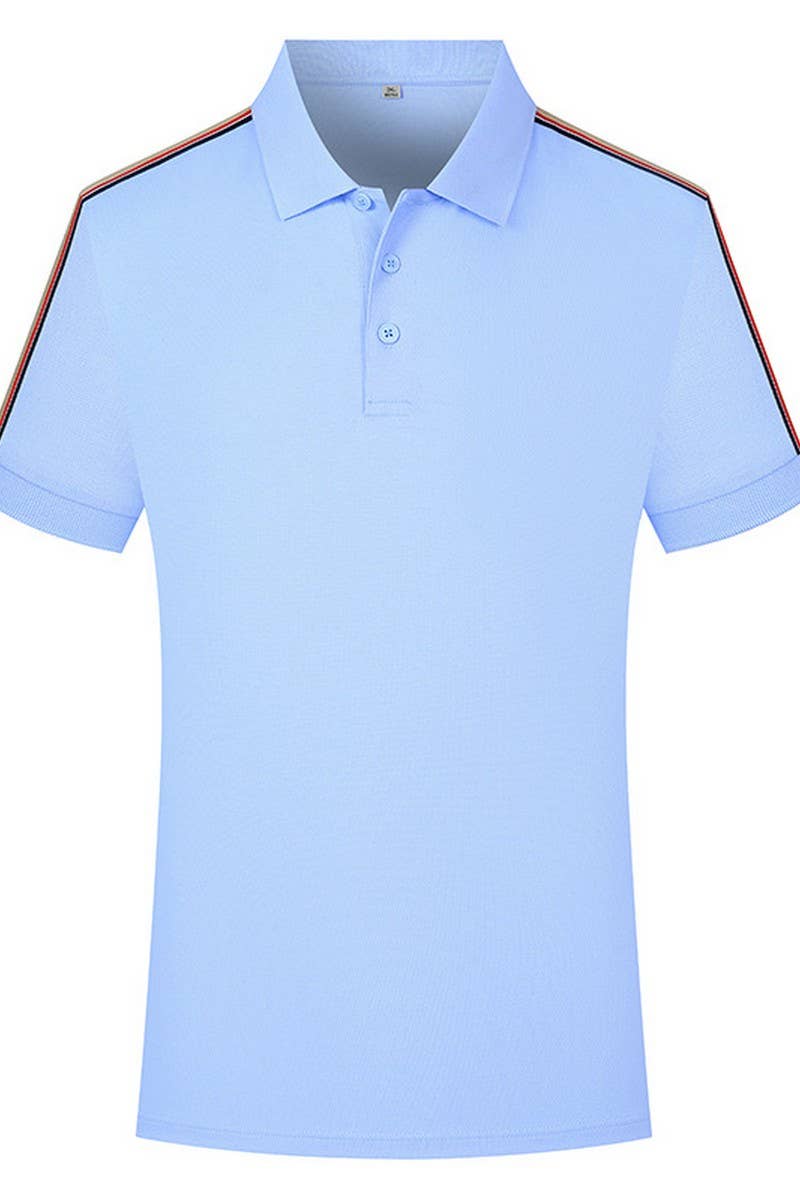 CWTBLS02442_BUTTON-DOWN LAPEL CASUAL POLO SHIRT