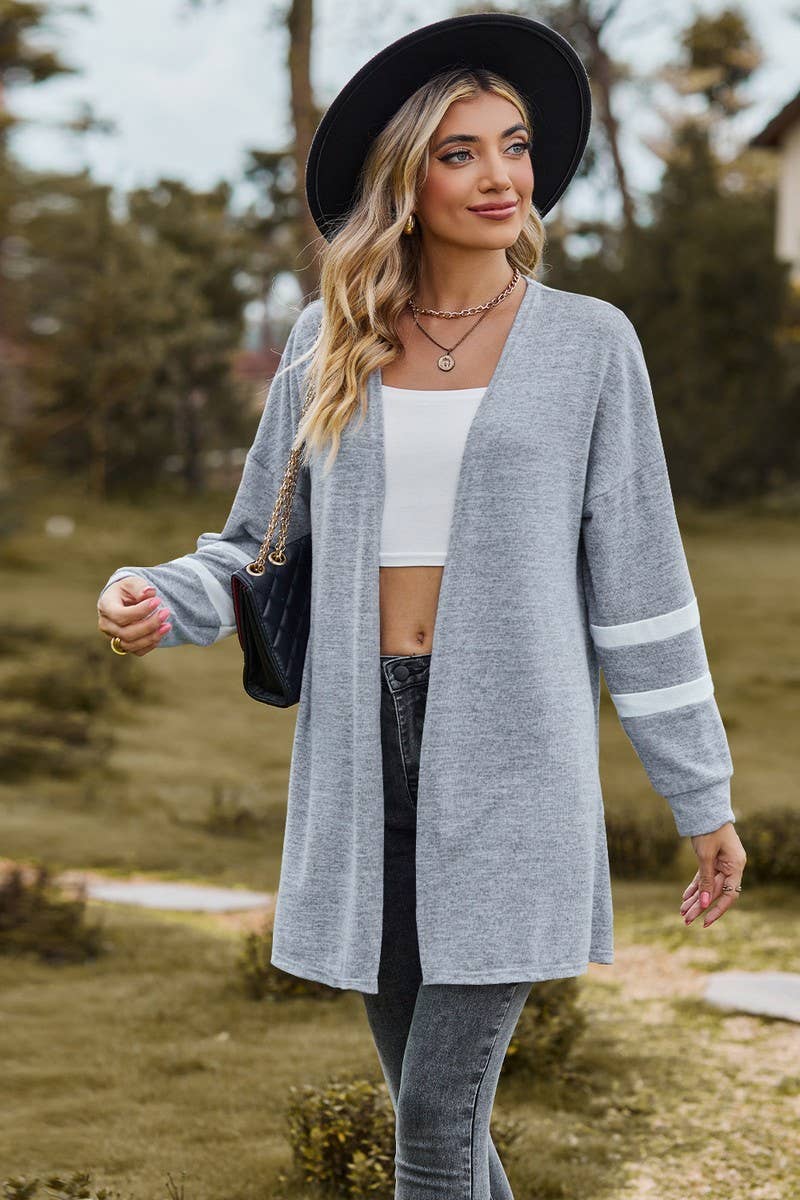 CWOCAL2264_AUTUMN AND WINTER CONTRAST COLOR KNITTED JACKET