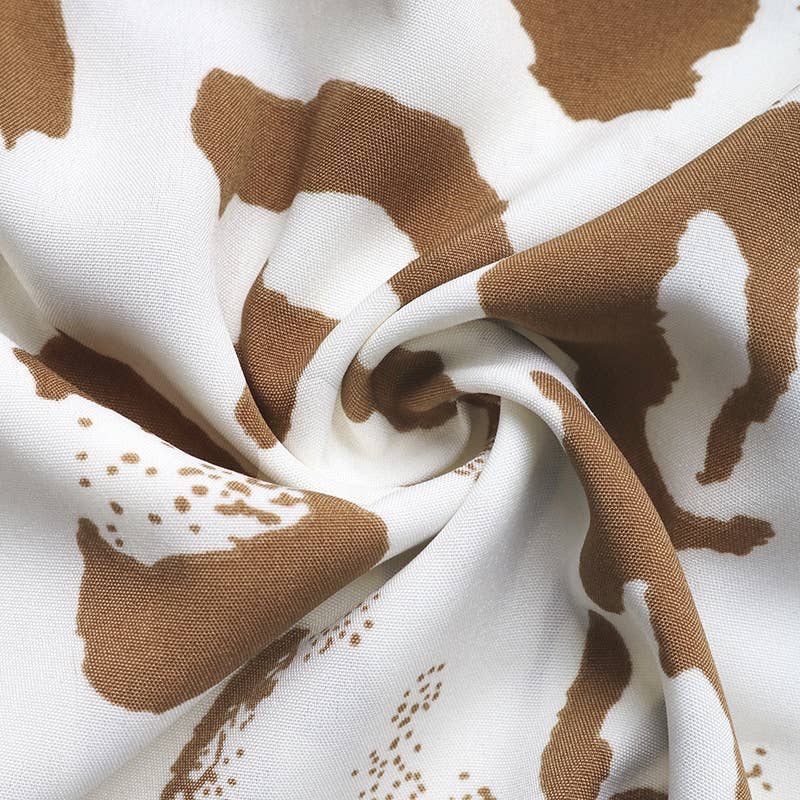 Casual V-neck bat-sleeve leopard print shirt