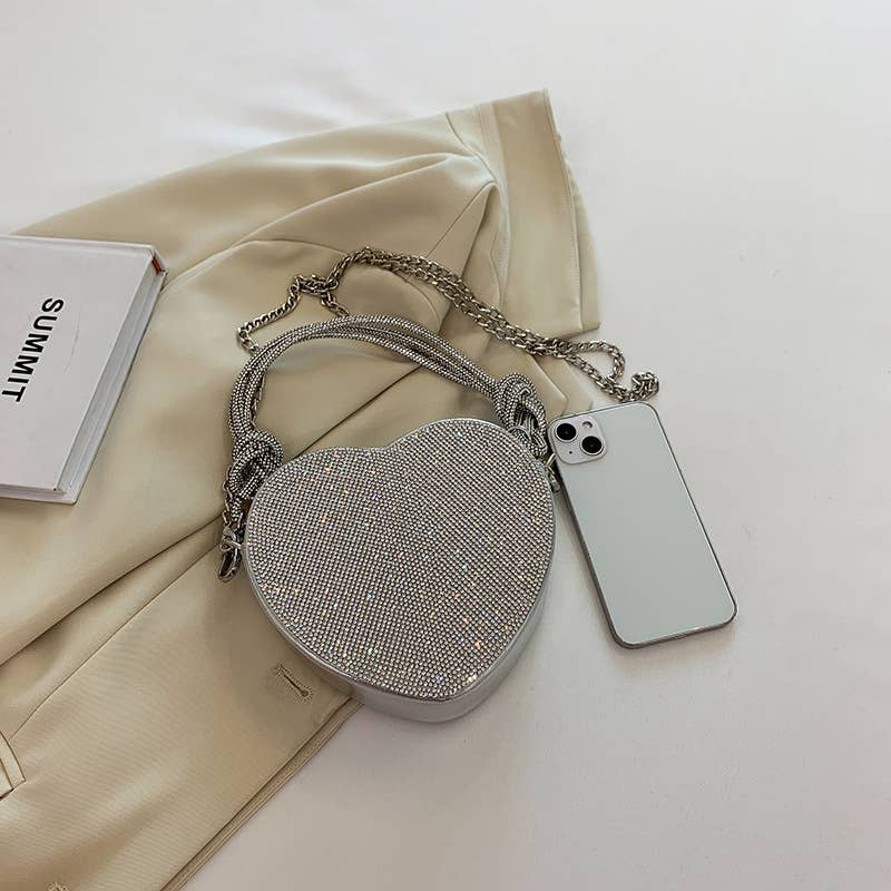 Diamond-encrusted retro hand-held crossbody bag