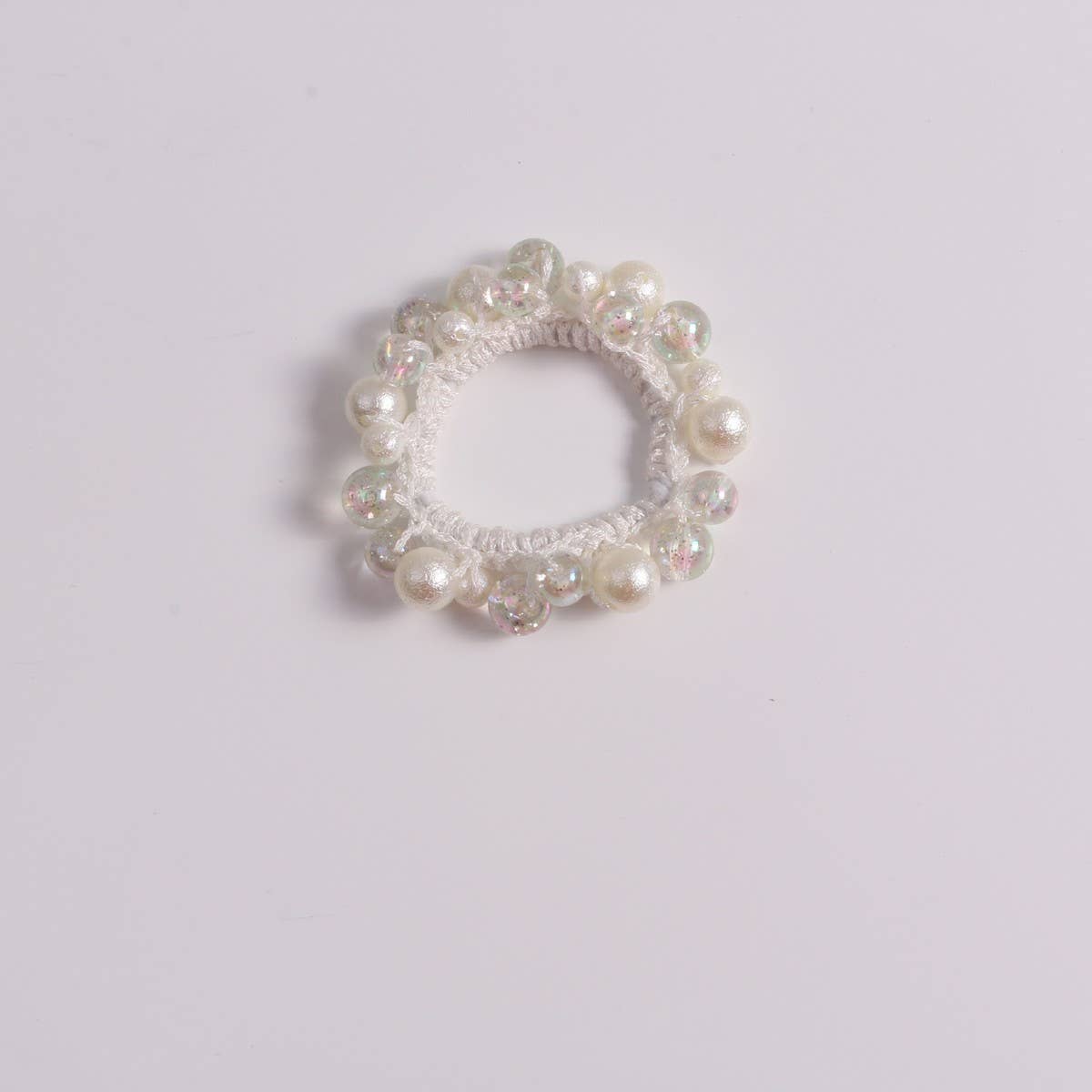 Sweet Cute Wrinkled Pearl Hair Tie Simple New Band