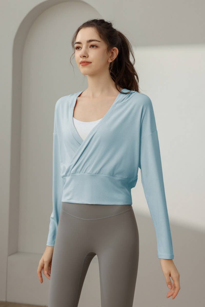 CWTBLL3629_NEW STYLE SPORTS LOOSE YOGA JACKET HOODED TOP