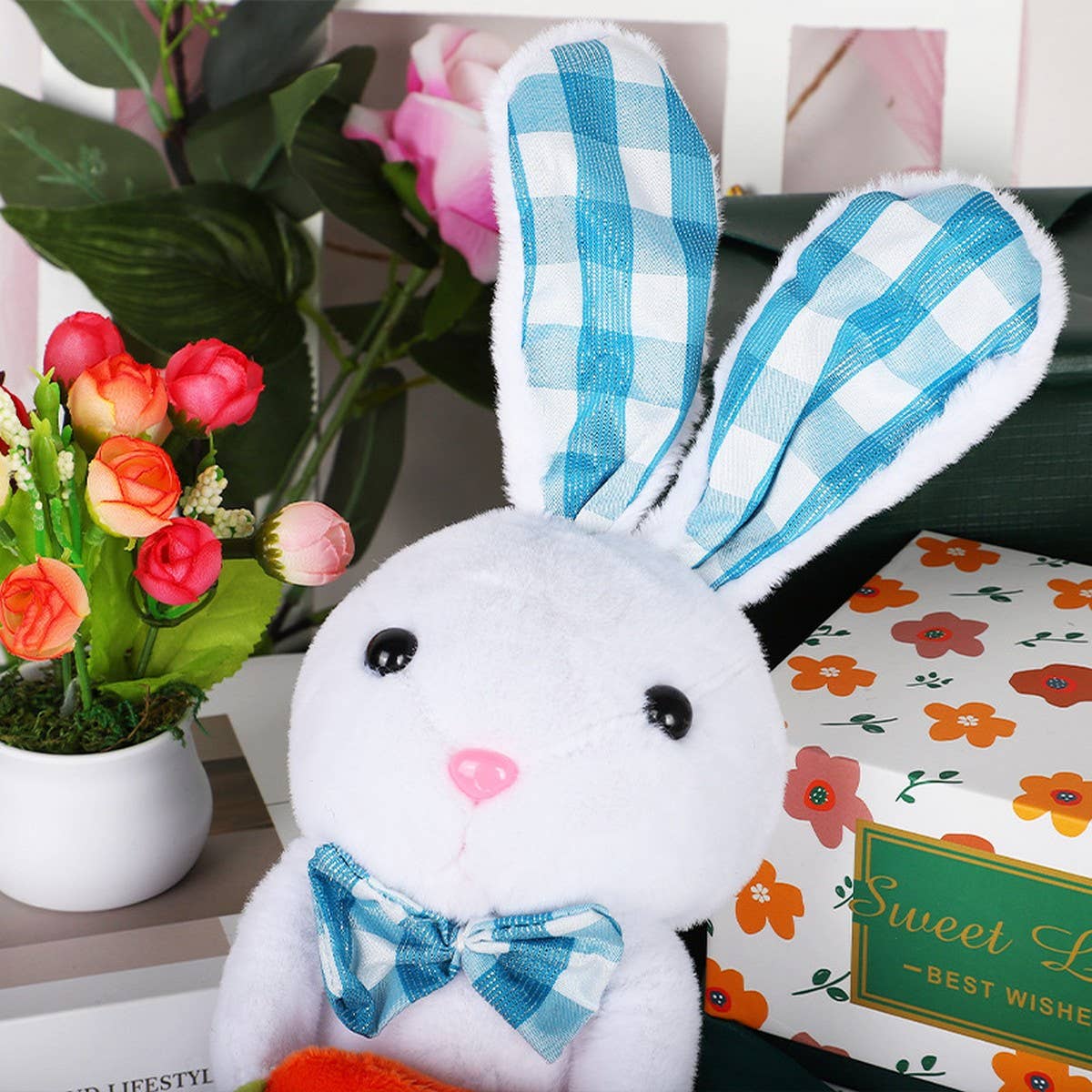 EASTER LIGHTED BUNNY DOLL BUNNY ORNAMENTS