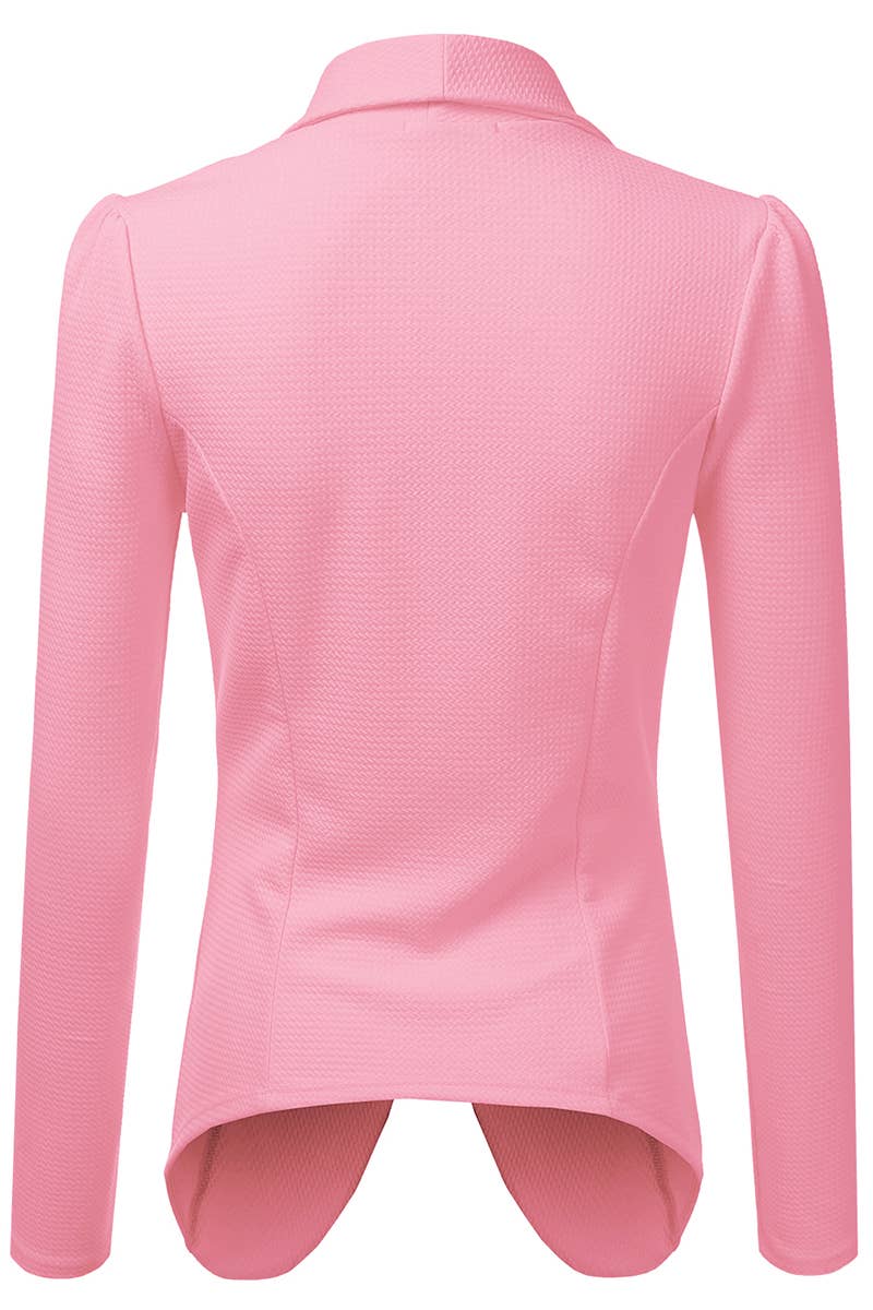 CWOBL090_Casual Work Long Sleeve Open Front Blazer