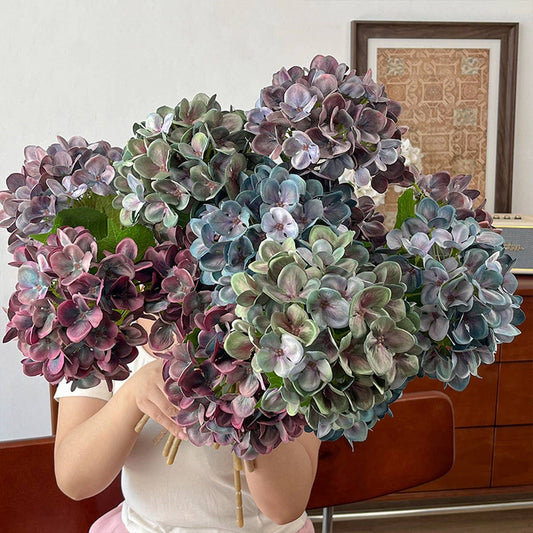 3D Printed Autumn Hydrangea Stem with 2 Leaves_CWMM6517