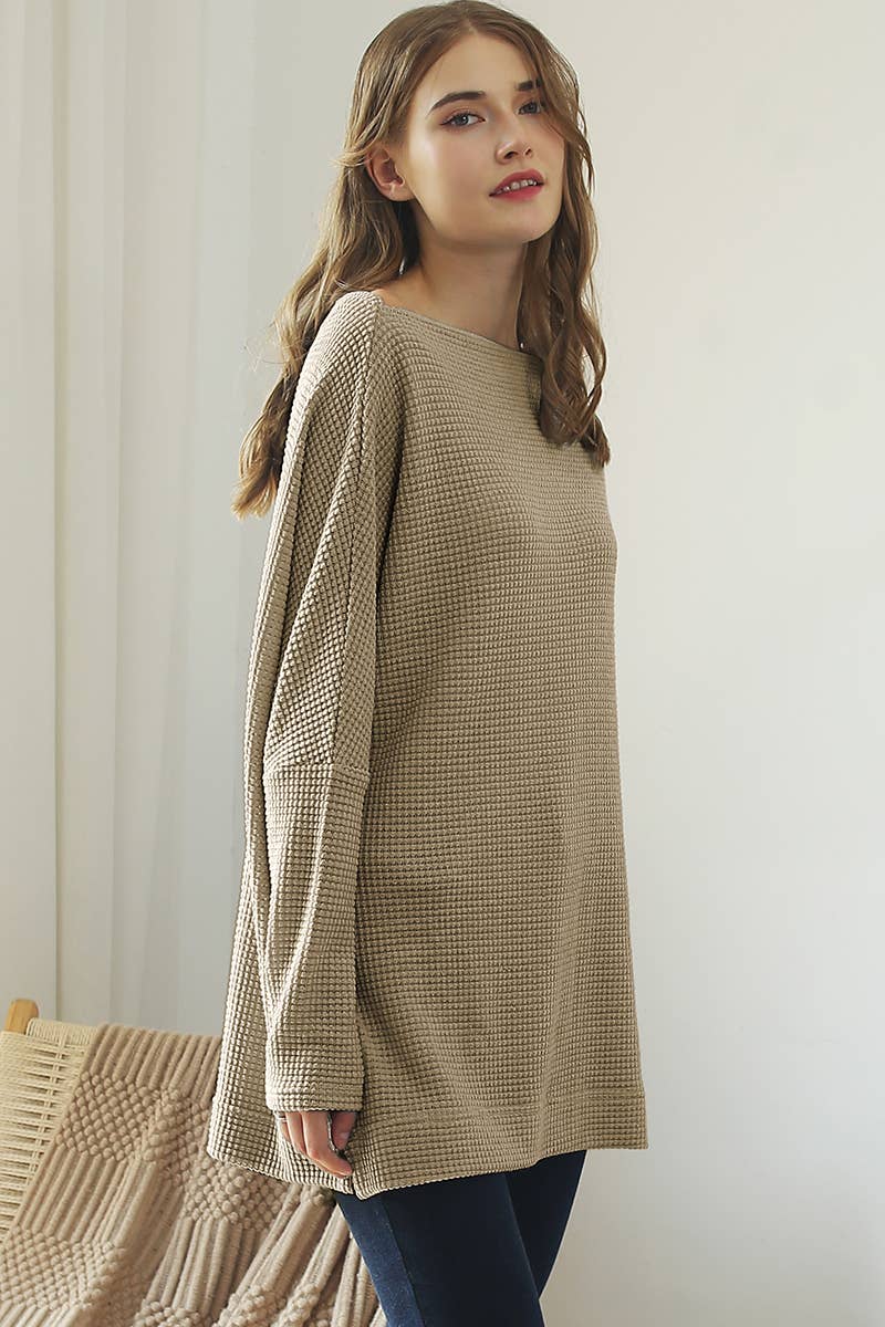 CWTTL1495_IN BATWING SLEEVE PULLOVER SWEATER KNIT