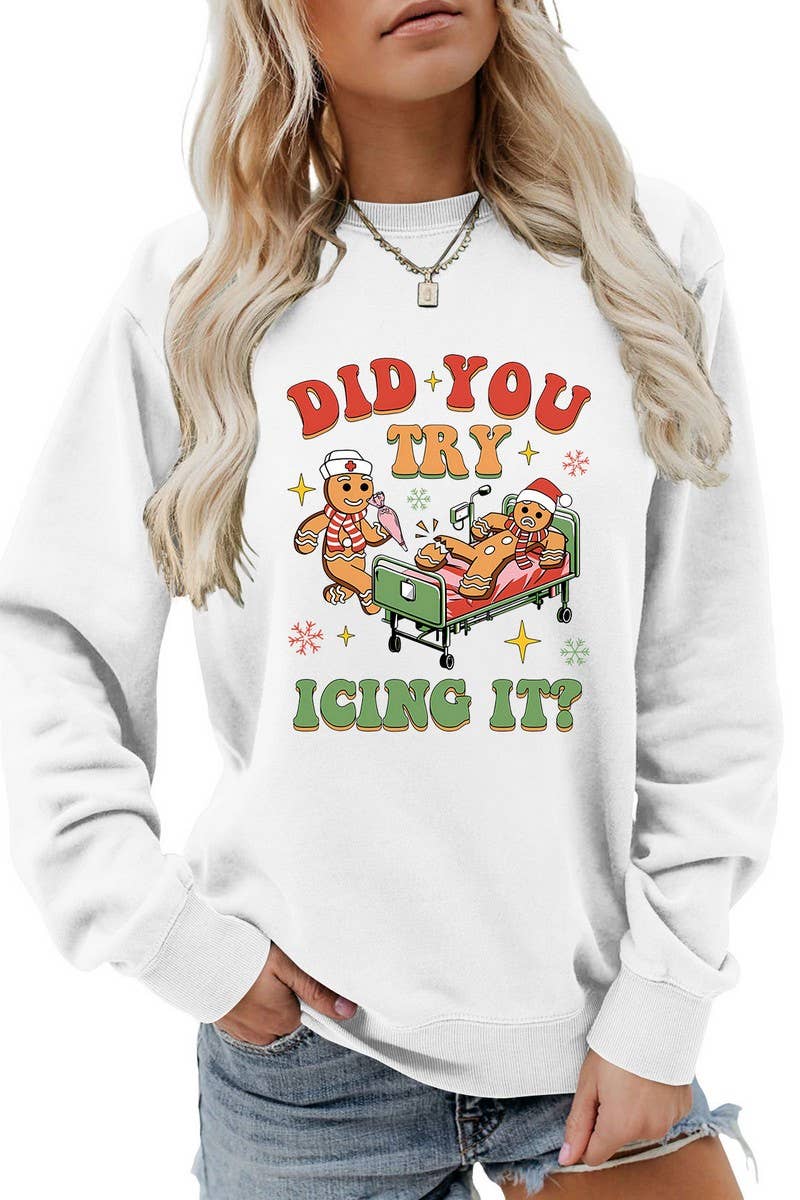 CWTBLL01331_FUNNY CHRISTMAS GRAPHIC LONG SLEEVE SWEATSHIRT