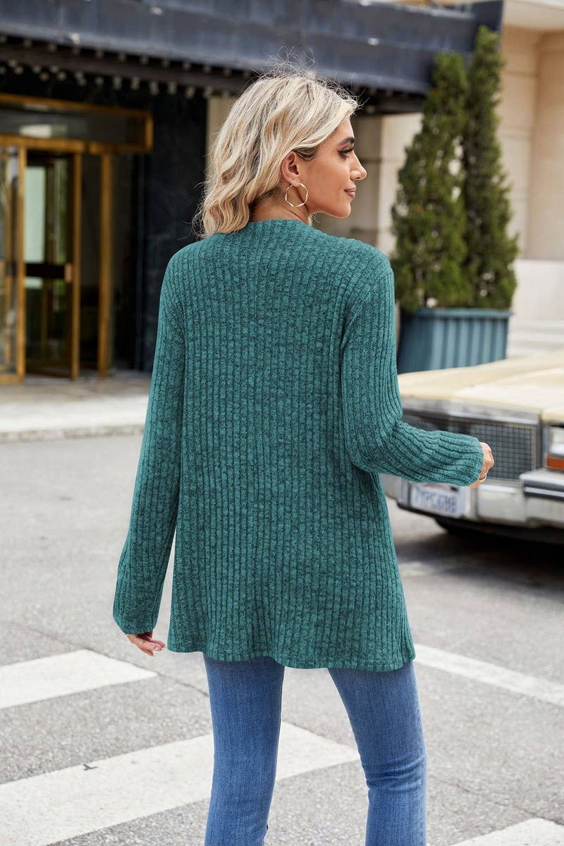 CWOCAL1917_LONG-SLEEVED FITTING BRUSHED KNITTED CARDIGAN