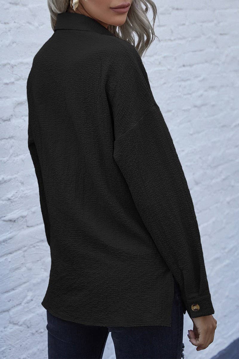 CWTSTL00959_LONG SLEEVE SOLID LAPEL MID-LENGTH VINTAGE SHIRT