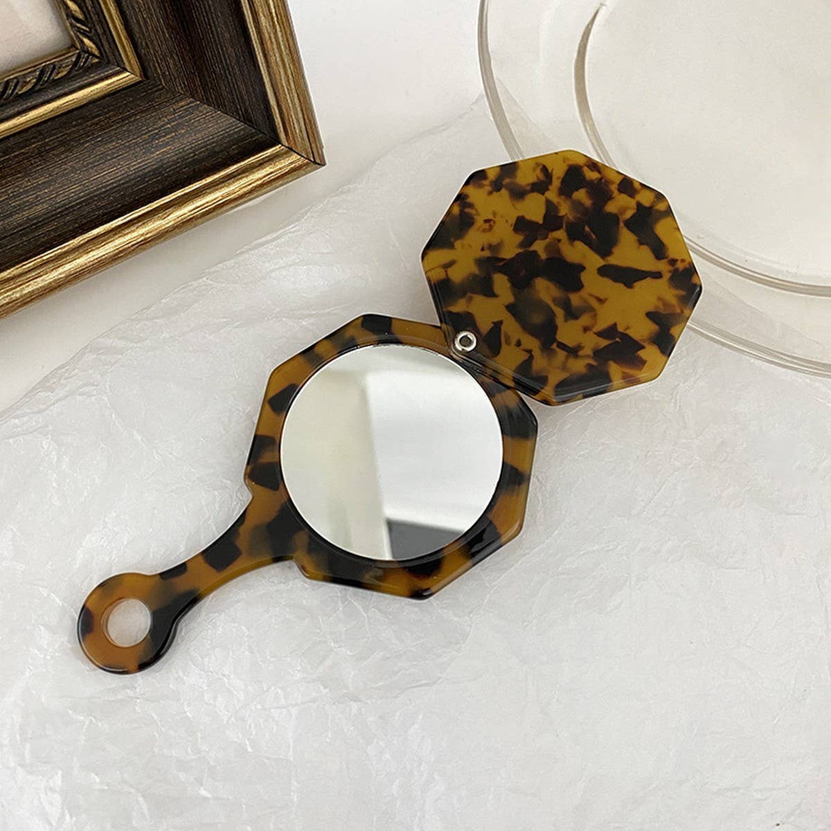 Creative Polygon Shape Handheld Compact Mirror