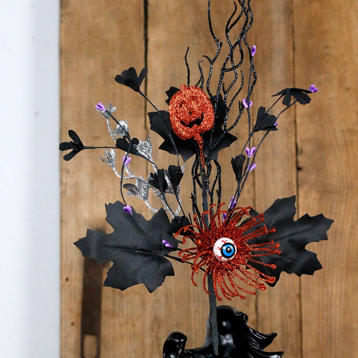 INS Horror Maple Leaf Eye Pumpkin Floral Pick_CWMM9860
