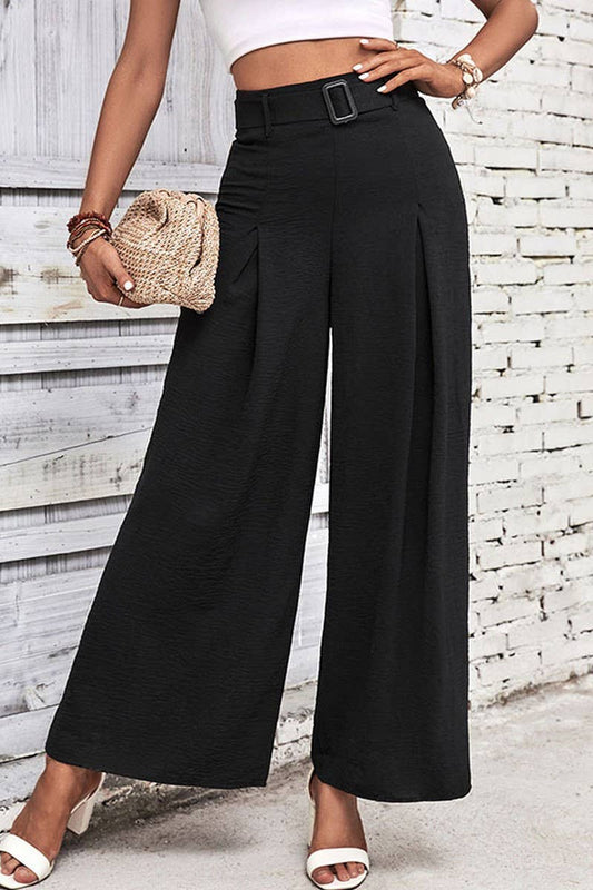 CWBLP2145_MINIMALIST DRAPED HIGH WAIST WIDE LEG PANTS