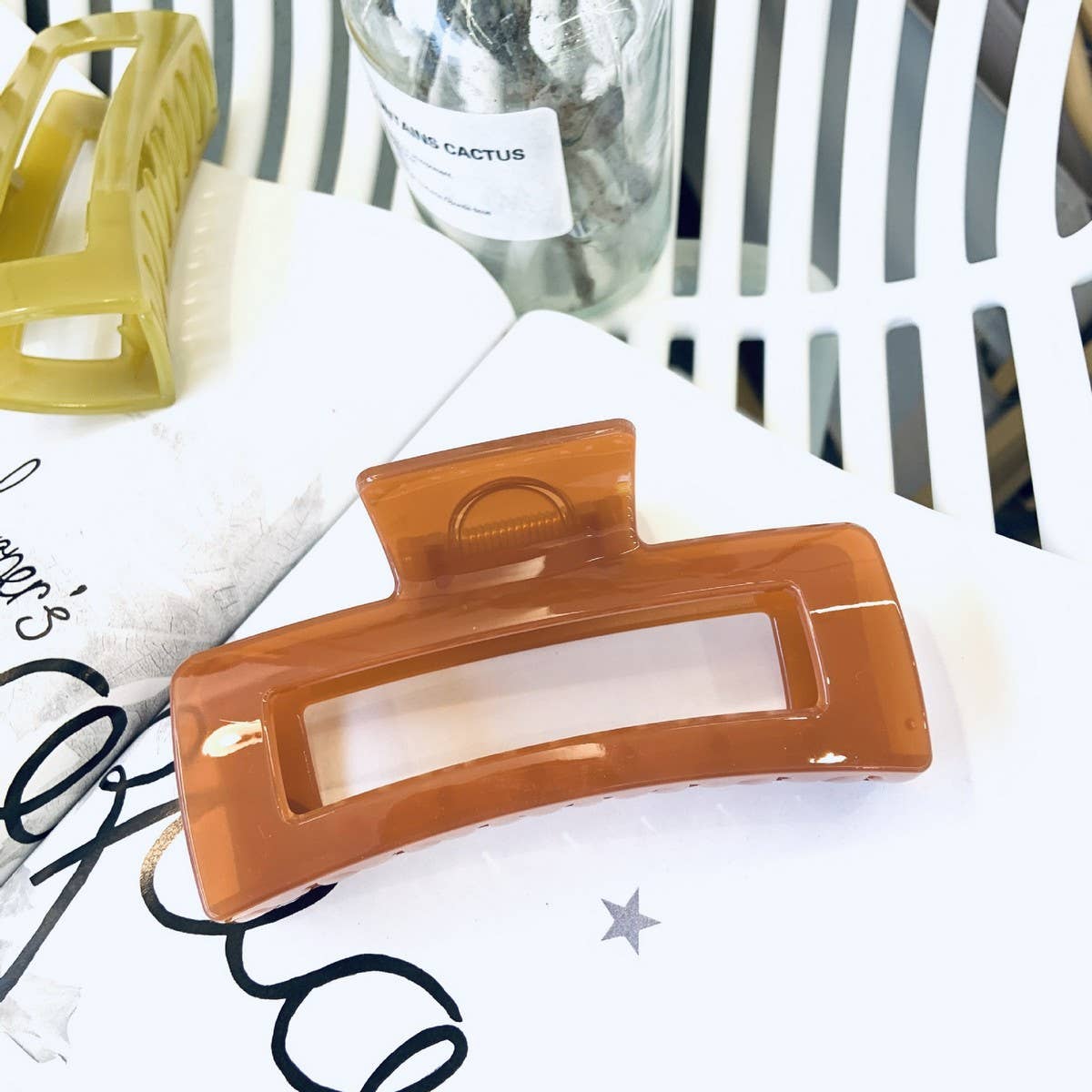 CWAHA1558_4.92"SIMPLE RECTANGLE LARGE HAIR CLAW CLIP