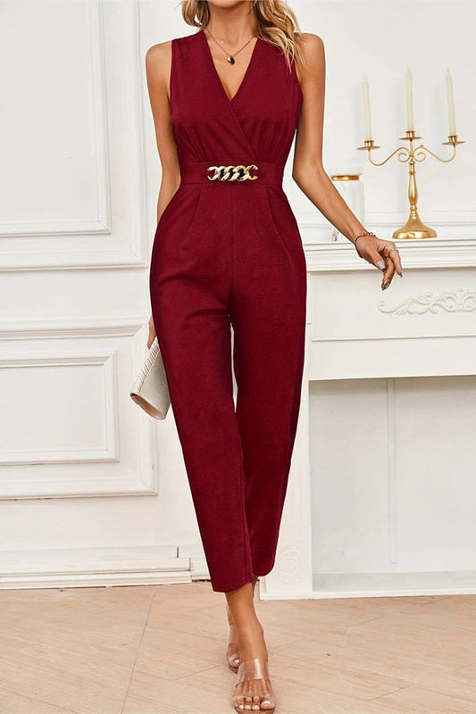 CWSBSSL0129_TEMPERAMENT SOLID COLOR COMMUTER JUMPSUIT