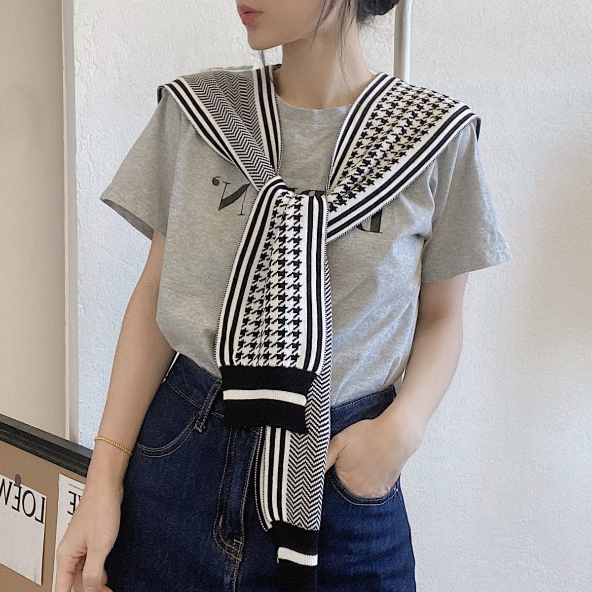 CWASC03122_STRIPED KNIT SHAWL SCARF FOR WOMEN