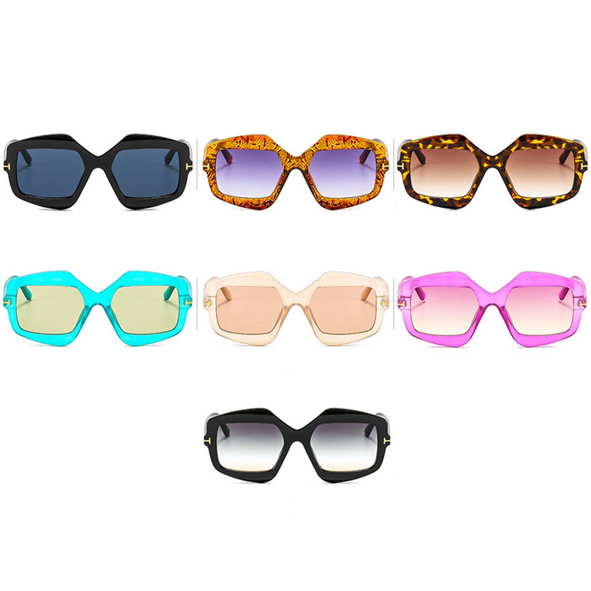 NEW T-SHAPED IRREGULAR TRENDY COLORFUL SUNGLASSES_CWASG0377
