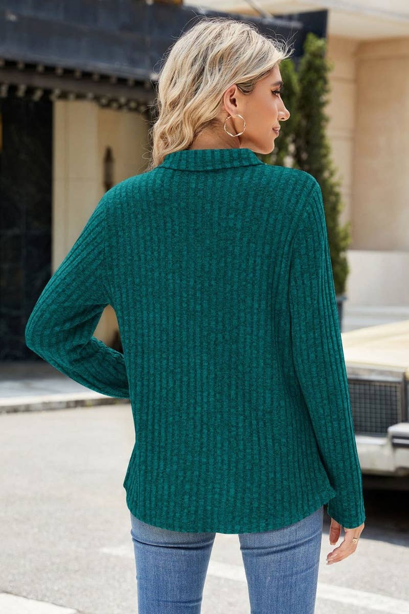 CWOSWL6560_WINTER POCKET LONG SLEEVE V-NECK SWEATER