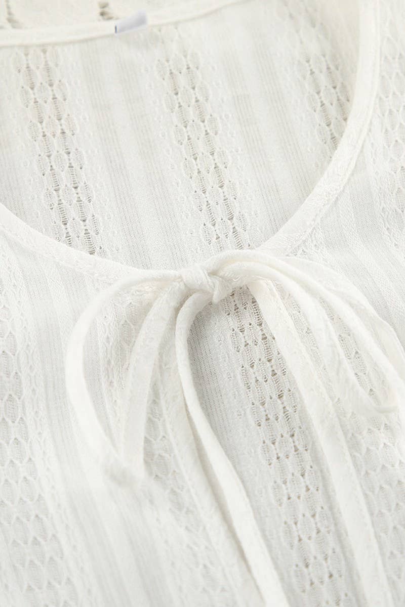 CWSPJ0280_COTTON HOLLOW LONG-SLEEVED TROUSERS PAJAMAS SET