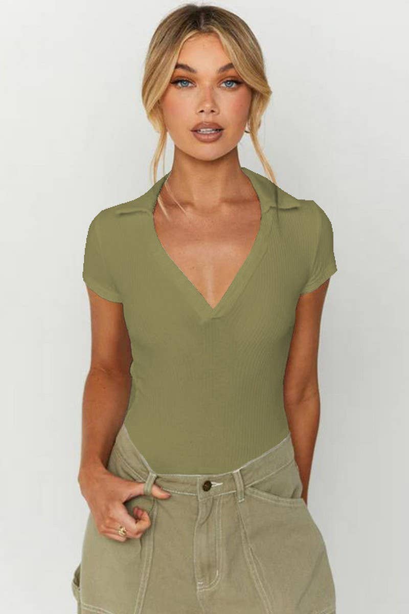 CWTBLS1810_SLIM FIT POLO COLLAR SHORT SLEEVE T-SHIRT