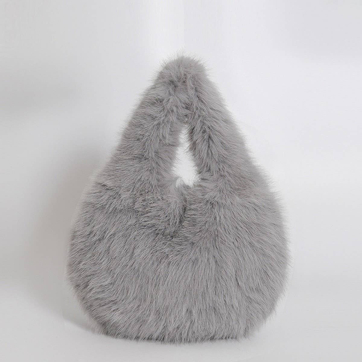 Faux Fox Fur Plush Handbag Women Large Tote_CUAB00564