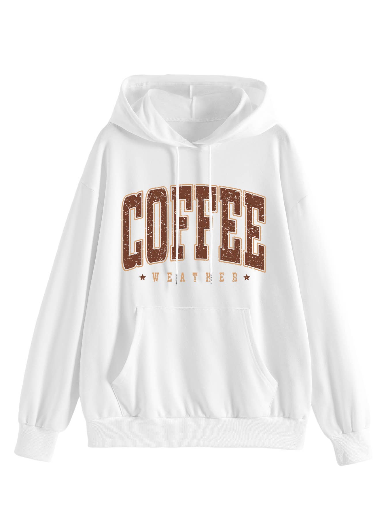 Coffee weather star print hooded sweatshirt