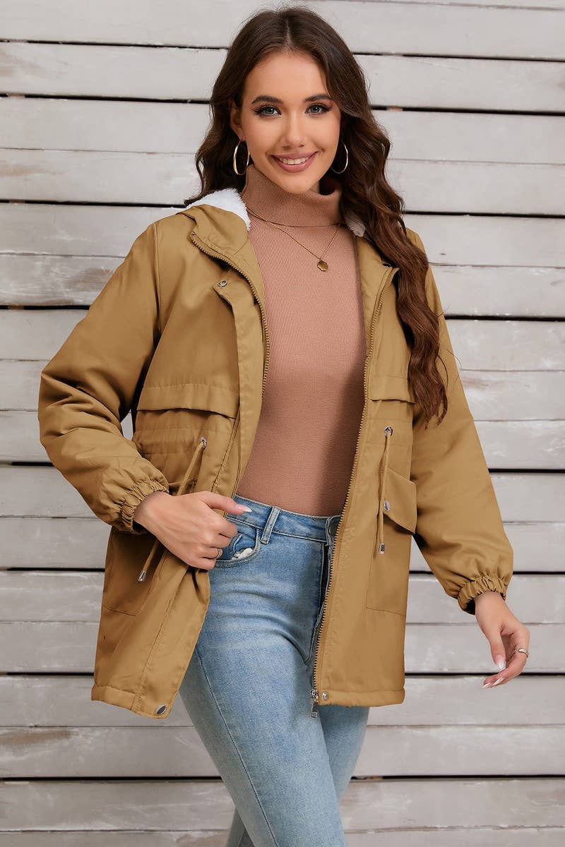 CWOCO0954_SOLID FURRY LINED HOODED ZIP-UP JACKET